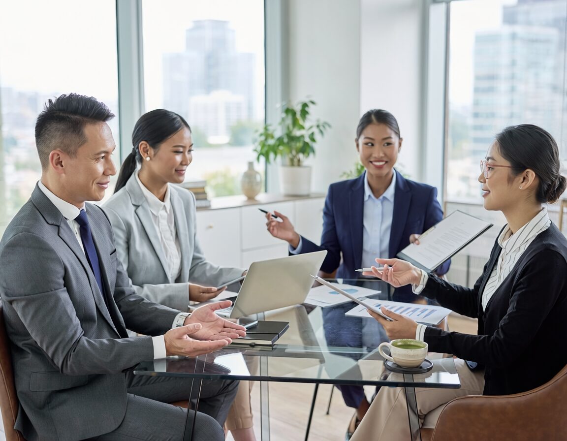 Firefly 5で生成した日本人ビジネスチームのミーティング画像